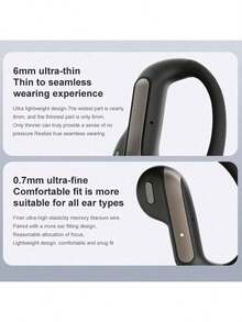 Open Ear Wireless Bluetooth Earbuds, High Fidelity Stereo In-Ear Headphones, Secure Fit, Lightweight Design, Long Battery Life, Comfortable Sports Earphones, Suitable For Music, Gaming, Calls And Commuting - View 5