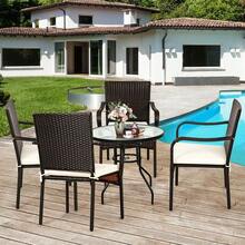 [Free Shipping] Set Of 4 Patio Rattan Stackable Dining Chair With Cushioned Armrest For Garden-XY254463 - FXCTKR161EPNQ0 - View 6