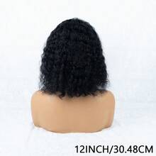 Peluca de Onda Profunda 13x4 con Encaje Frontal 13x4, Cabello Humano Remy Brasileño Premium, Bob Corto de Onda Profunda con Frente Transparente HD 13x4 y Línea del Cabello Pre-Depilada | Se Adapta a Todos los Tonos de Piel | Densidad del 150% Adecuada para Uso Diario, Fiestas, Peluca de Boda, Pelucas de Cabello Humano Real - Natural Black - Ver 16