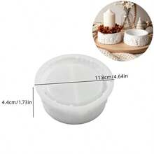 1pc DIY Cement Plaster Candle Cup House Candle Holder Silicone Mold, Round Christmas Tree Relief Candle Holder Candle Cup Mold, Christmas Decoration Storage Mold, Suitable For Handmade Crafting, Gift Making - A - View 2