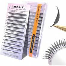 NAGARAKU Extensiones de Pestañas Spire Prefabricadas, 240 Fans Cómic Pestañas Postizas Manga Abanicos de Punta Cónica Ultraligeros Moldeado en Una Pieza Volumen Suave Base Plana -0.07 D 8-15mm Mix - 6D 0.07C-Caja S - Ver 1