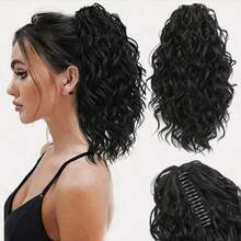 Auslandshandel Wellige Pferdeschwanz Haarverlängerung Mit Großer Haarspange Und Kordelzug, Kleine Locken Voluminöse Pferdeschwanz Perücke HA2882 - Verschiedenfarbig - Übersicht 21