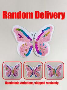 1pc Baby Girl 1-2Y Spring/Summer Sun Protection Tie-Up Hand-Woven Straw Hat - Large Butterfly - Beige - View 3
