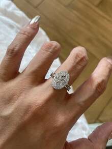 3pcs Old Money Style Cubic Zirconia Geometric Stackable Copper Rings Set, Suitable For Women's Daily And Party Wear - Silver - View 4