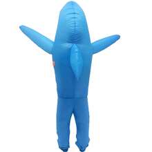 Adult Bold Blue Shark Inflatable Costume, Full Body Mascot Outfit, Halloween Party, Annual Party, Funny Role Play Performance Costume - Multicolor - View 4