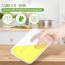 10pcs 500ml Food Storage Containers | With Airtight Lids, Stackable Microwave- Rectangular Lunch Boxes Suitable For Healthy Eating And Takeout, Durable Portable Food Preservation Boxes - Transparent - View 3