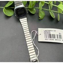 復古迷你銀色 Casio 數位手錶，細金屬錶帶 30M 防水小錶盤日常休閒配件 - 均碼 - 查看 2