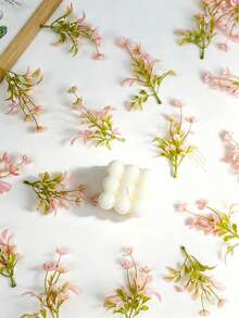 1/20pcs Mini Pink Artificial Flowers, 10cm/4inch Realistic Plastic Floral, Suitable For DIY Crafts, Wedding Party, Miniature House, Sculpture And Car Decoration; Holiday Tabletop Centerpiece Decor, Gift Wrapping, Mini Garden, Patio, Balcony And Outdoor Garden Decoration - Mini Flowers - View 5