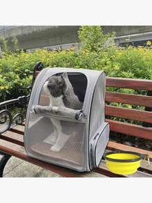 Portable Large Capacity Pet Travel Bag, Suitable For Dogs And Cats, Breathable Mesh One Shoulder Backpack, Breathable And Not Stuffy, Suitable For Outings, Travel, Outdoor, Camping - Multicolor - View 7