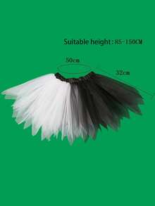1 Set Costume d'Ange Noir et Blanc de Haute Qualité, Accessoires de Déguisement pour Fête de Vacances et Mascarade, Ensemble Polyvalent de Robe de Fée Magique avec Ailes, Tenue de Performance de Groupe sur Scène, Jupe TU, Couronne d'Ange, Ailes d'Ange Noir et Blanc, Jupe en Tulle, Ensemble 4 Pièces - Noir et Blanc - Voir 4
