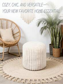 1pc 20*15 Inch Unfilled Pouf Cover, Footstool Cover - No Filling Included, Footstool, Bean Bag Floor Chair Storage Cover, Suitable For Living Room, Bedroom Home Decor - A - View 12