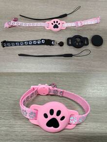 1pc Pet Cat Locator Collar Compatible With Apple Find My Tracker Reflective Collar, Adjustable Reflective Cat Collar, Pet Anti-Loss Device, 7-9 Inch Animal Print Design, Cat Specific Detachable Collar Not Compatible With Android - Multicolor - View 12