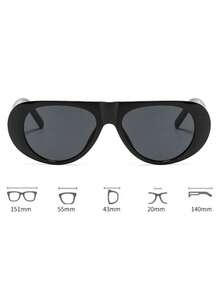 1PC/2PCS Women's Sunglasses New Style Personalized Integrated Double Bridge Vintage Premium Texture Daily Casual Street Commute Outfit Driving Travel Beach Vacation Versatile Fashion Accessory - Multicolor - View 10