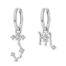 1 Pair S925 Sterling Silver Zodiac Sign Hoop Earrings, Original ...