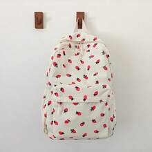 Customized Backpack With Embroidery, Personalized Text, Strawberry Print, Fashion, Casual, Versatile Backpack, Comes With Various Small Accessories, Ideal Gift For Girlfriend, Friend - Multicolor - View 7