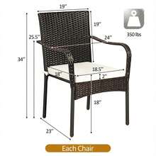 [Free Shipping] Set Of 4 Patio Rattan Stackable Dining Chair With Cushioned Armrest For Garden-XY254463 - FXCTKR161EPNQ0 - View 4