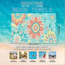 1 pièce/24 pièces Serviette de plage à motif mandala vintage, couverture de plage surdimensionnée en microfibre ultra-fine, serviette de bain super absorbante, convient pour les voyages, la piscine, la plongée, le surf, le yoga, le camping, plusieurs tailles, accessoires de plage, applicable pour la plage, la piscine, les voyages, le camping, le yoga - Multicolore - Voir 19