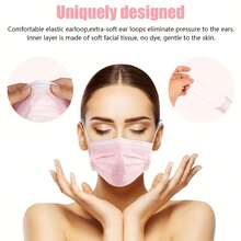 Masker Wajah Sekali Pakai Berkualitas Tinggi, 3 Lapisan Perlindungan, Klip Hidung yang Dapat Diatur - Bernapas, Lembut, Ramah Kulit, Cocok untuk Penggunaan di Rumah, Sekolah, Kantor, dan Luar Ruangan, Bahan Polipropilen, Desain Sekali Pakai - MultiWarna - View 3