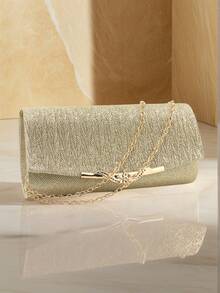 Gold Women's Evening Clutch Bag Envelope Design Party Wedding Girls Handbag With Chain Strap Shoulder Handheld Bag Velvet Fashion Wallet - Gold - View 8