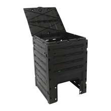 Free Standing Garden Compost Bin, 450L/ 119 Gal Compost Bin, Rectangle Shape Outdoor Large Capacity Composter Used In Gardens, Balconies, Courtyards, Kitchen - Black + Green - View 7