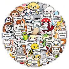 50pcs Cute Adorable Cartoon Warm Healing Animal English Graffiti Decorative Stickers For Computer And Helmet - 50 Images Of Animal - View 5
