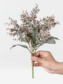 1/3/60pcs Artificial Eucalyptus Flower Bouquet, Realistic Texture Artificial Flowers, Suitable For Vase, Home, Hotel Room, Wedding Decoration, Tabletop Decoration, Birthday Gift, Graduation Ceremony, Autumn Decoration And Other Occasions - Light Purple - View 8