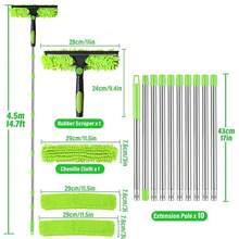 Telescopic Extendable Window Cleaner Equipment Glass Cleaning 4.5m Squeegee - Multicolor - Ver 2