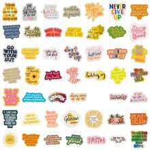 50/100pcs Inspirational Quote Stickers, Positive Affirmation Stickers, Aesthetic Text Stickers, Suitable For Journal, Scrapbook, Planner, Notebook Decoration, DIY Crafts And Vision Board - Multicolor - View 10