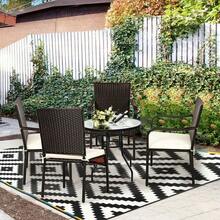 [Free Shipping] Set Of 4 Patio Rattan Stackable Dining Chair With Cushioned Armrest For Garden-XY254463 - FXCTKR161EPNQ0 - View 7