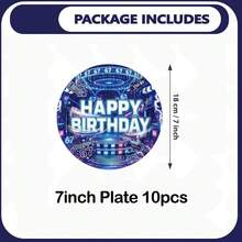 10/20/40pcs 6/7 Number Neon Cyberpunk Style Disposable Paper Plates, 6th/7th Birthday Party Decorations - 6 7Meme - View 9