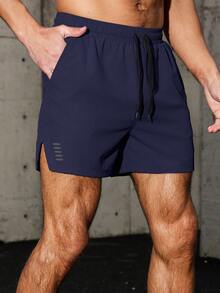 Men's Packable Elastic Quick-Dry Multi-Pocket Outdoor Sports Shorts - Navy Blue - View 5