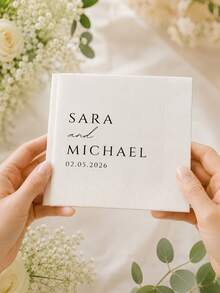 Personalized Wedding Napkins, Custom Text And Date Cocktail Napkins, Wedding Essentials - Multicolor - View 6