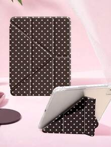 1 pieza Funda protectora para tableta con patrón de lunares marrones minimalista, diseño plegable en Y mejorado, funda protectora para tableta con soporte multiángulo, compatible con Apple 10.2"/Pro 11 2020/2021, (A16) 11" 11ª generación 2025, 9ª/10ª generación, Apple Air 4ª generación 10.9", a prueba de golpes, con ranura para lápiz, compatible con modo suspensión/activación, regalo romántico para amigos y familiares - Multicolor - Ver 2