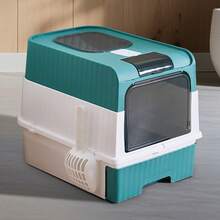 Enclosed Litter Box With Front Entry Top Exit Design, Anti Tracking & Odor Control Covered Litter Pan, Pull-Out Design, Easy Clean Litter Box For Indoor Cats,Cat Stuff,Cat Accesorries,Cat Supplies,Pet Supplies,Kitten Stuff,Halloween - L - View 16