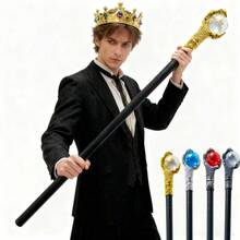 Halloween Performance Prop Stage Performance King Prince Scepter White Pearl Claw Queen Princess Cosplay Costume Accessory - Multicolor - View 2