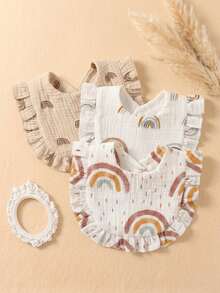 3PCS Pure Cotton Gauze Printed Cute Baby Bibs, Soft Skin-Friendly Drool Bibs For Boys And Girls, Suitable For Daily Use, Versatile - Multicolor - View 8