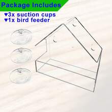 Comedero de pájaros para exteriores con ventosas fuertes, diseño transparente, resistente a la intemperie, adecuado para exteriores, jardín, balcón y otros lugares. - Talla única para todos - Ver 14