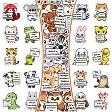 50pcs Cute Adorable Cartoon Warm Healing Animal English Graffiti Decorative Stickers For Computer And Helmet - 50 Images Of Animal - View 3