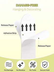 20/30pcs Poster Adhesive Strips & Replacement Strips White Sticky Strips, Damage-Free Hanging Posters, Children's Artwork, Banners & Signs, Reusable Hanging Hooks For Home Wall Decor, Wall Hanging Refill Pack, No Tools Needed, Clean Removal - A - View 5