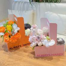 5pcs Coffee Handheld Flower Box, Milk Tea Takeout Box, Fresh Flower Packaging Box, Foldable Gift Box, Baking Cake Flower Box, Holiday Party Gift Packaging Bag - Gift Bags - View 5