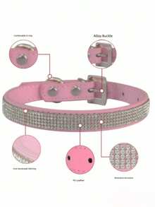 Pet Supplies Luxury Rhinestone Dog Collar, Premium Silver Alloy Buckle, Durable And Escape-Proof. Suitable For Daily Walks/Weddings/Parties, Universal For Large, Medium, Small Dogs And Cats - Purple - View 1