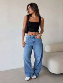 Set Of 3 Premium Basic Cropped Tops With Square Neck, Minimalist Tank Top, Structured Fabric, Casual Fashion, Blogger Style 2026 - BLACK/BROWN/BEIGE - View 2
