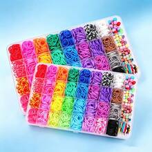 2650pcs Rainbow Silicone Rubber Band Craft Set - DIY Bracelet Making Kit With Cute Animal And Floral Patterns, Letter Charms - Creative Gift Idea, No Power Required - Bead Kit - View 4