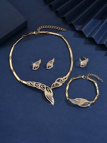 Water Droplet Shaped Bridal Fashionable Crystal, Gorgeous Jewelry, Suitable As Wedding And Dance Gifts. - Gold - View 5