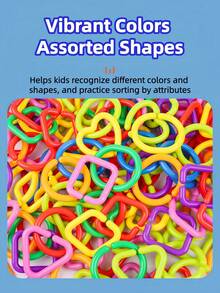 Set Mainan Balok Susun Geometris Anak-Anak (20pcs/100pcs/140pcs) dengan Kantong Penyimpanan, Balok Jepit Geometris Ukuran Besar untuk Balita, Mainan Jepit Geometris Berwarna-warni Bentuk Segitiga, Persegi, Lingkaran, Belah Ketupat, Mainan Edukasi Bentuk Geometris Berwarna untuk Meja Taman Kanak-kanak, Bahan PP, Perakitan Rantai DIY Serbaguna, Cocok untuk Anak Laki-laki dan Perempuan Usia 3 Tahun ke Atas, Hadiah Ulang Tahun, Hadiah Liburan - MultiWarna - View 8