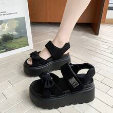 Women Platforms & Wedge Sandals - Black - View 6