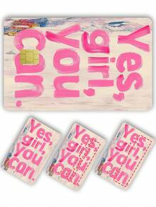 1pc "YES GIRL YOU CAN" Credit Card Cover Sticker Protective Card Sleeve, Confident Queen Women Empowerment PVC Material Anti-Fingerprint Durable Scratch-Resistant Wear-Resistant Skin, Party Birthday Gift, Suitable For Men And Women, Small Chip Cards, Bank Cards, Credit Cards, Transportation Cards, Key Cards, Student Campus Cards Personalized DIY, Privacy Protection - Multicolor - View 8