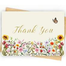 Thank You Card; Thank You Card With Envelope; Ideal For Baby Showers, Weddings, Teacher's Day, Graduation Ceremonies, Business Occasions, Festivals, And Christmas; Perfect Teacher's Day Thank You Gift - B - View 1