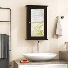 Bathroom Wall Cabinet With Single Mirror Door-Brown-XY553535 - FXCVMULHRV5LD0 - View 6