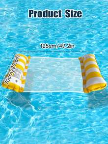 Mesh Inflatable Pool Hammock - Striped Adult Lounge Chair, Suitable For Vacation, Party And Relaxation, Available In Pink, Yellow, White, Green, Blue And Other Colors, Outdoor Hammock, Beach And Pool Essential, Perfect For Photography - A - View 7